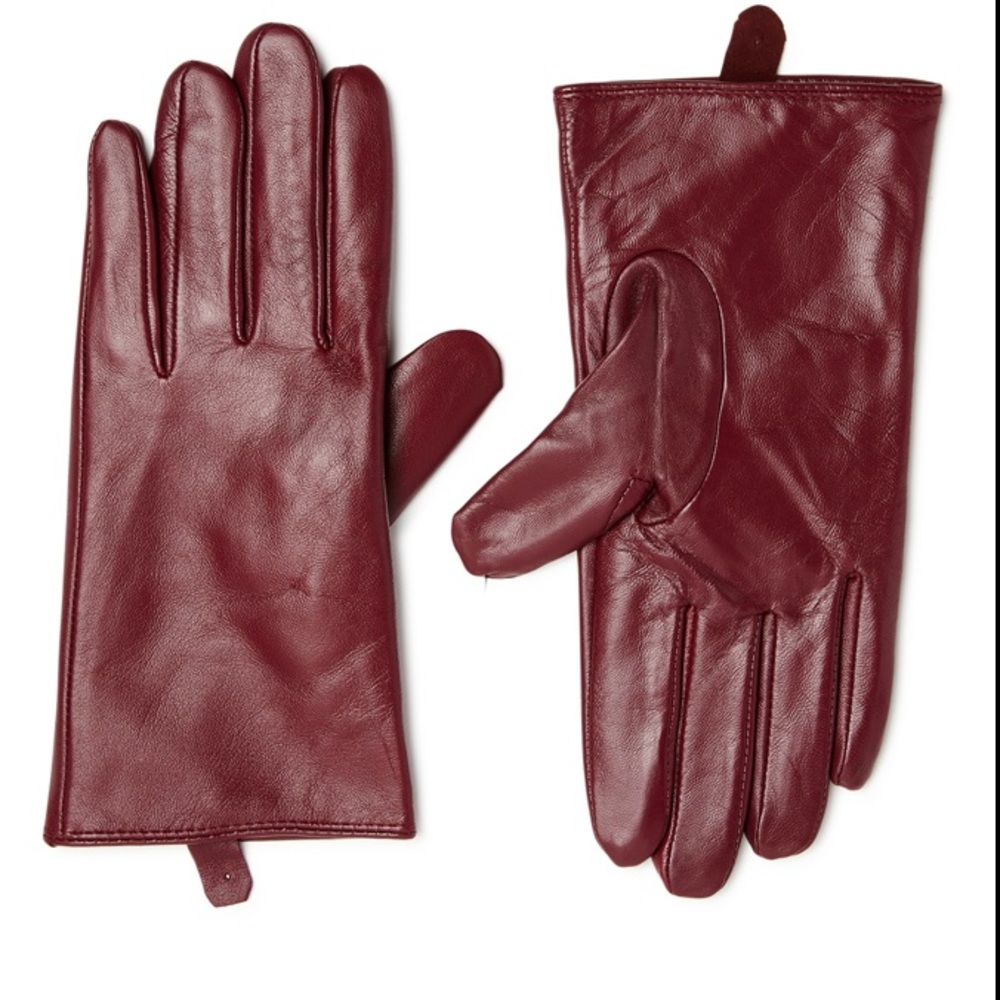 NWT TIME AND TRU LEATHER GLOVES BURGUNDY S/M and L-XL